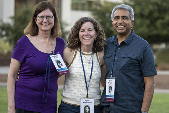 Class of ’95 members Kimberly Buss, Lynn Mortensen and Sunil Bhopale.